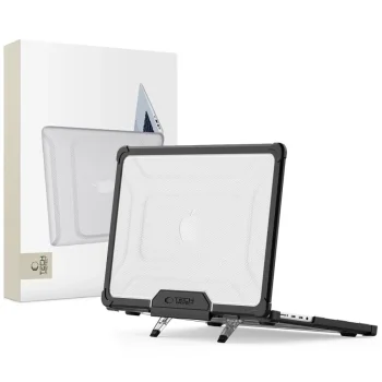 Tech-Protect SmartShell Pro Case for MacBook Pro 14 2021-2025 with Stand, Black/Clear