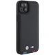 BMW iPhone 15 Plus Case Leather Stamp Tricolor, Black