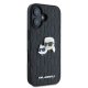 Apple iPhone 16 Plus 6.7\'\' Karl Lagerfeld Monogram Karl & Choupette Head Pin Cover Case, Black