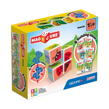 Magicube Magnētiskie klucīši ar uzdrukātiem kukaiņiem + kartes 7 gab GEOMAG GEO-121 | Printed Insects magnetic...
