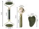 3-in-1 Nefrīta sejas masieris ar rullīti un Gua Sha akmeni, zaļš