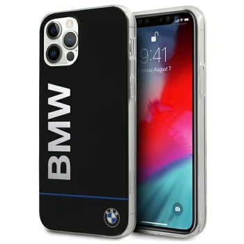 BMW dėklas Signature Printed Logo telefonui iPhone 12 / 12 Pro, juodas