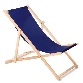 GreenBlue GB183 Classic Wooden Deck Chair, Navy Blue