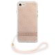 Guess iPhone SE 2022 / SE 2020 / 7 / 8 Case 4G Print Strap Pink