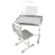 Adjustable Kids Desk with Chair and LED Lamp, Grey