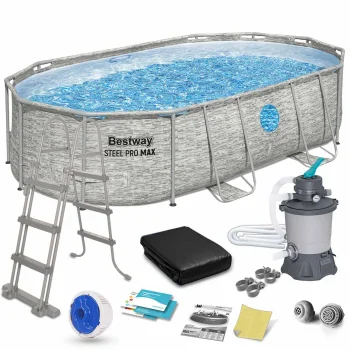 Bestway 56946 Frame Pool 488x305x107 cm, 11-in-1 Set