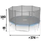 Neo-Sport Garden Trampoline 374 cm (12 ft) with Outer Net and Ladder