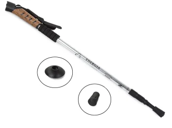 Silver Nordic Walking Pole with Cork Handle (1 pc)