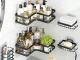 Set of 5 Hanging Bathroom Shelves (3 Baskets, 2 Corner Shelves), Black