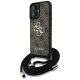 Guess 4G Big Logo Cord Strap Crossbody Case for iPhone 16 Brown