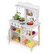 Ecotoys Wooden Kids Kitchen with Oven and Accessories, White
