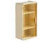Wall-Mounted Bathroom Shelf with Door and Tissue Dispenser, Beige
