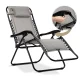 Sofotel Chillwell Soft Folding Garden Sun Lounger with Cushion, Grey