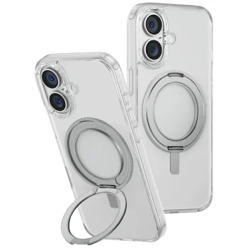 Uniq Swivix 360 Rotating Kickstand Case for iPhone 16 Plus - Transparent