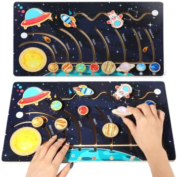 Bakalu Wooden Solar System Maze Montessori Planets