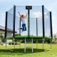 4Fizjo CLASSIC 252 cm (8FT) Garden Trampoline with Safety Net and Ladder, Green/Black