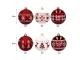 Shatterproof Christmas Tree Baubles, Red/White, 5 cm (Set of 30)