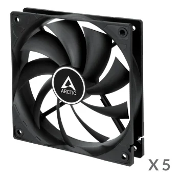 ARCTIC F12 PWM Case Fan Set, 120mm, Black, 5 pcs