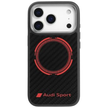Audi RSQ Carbon Fiber Sport Red Circle MagSafe Phone Case Cover iPhone 17 Pro - Black