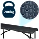 Plonos Folding Catering Table and 2 Benches Set 180cm Black