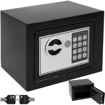 Small Electronic Safe for Home Office with Digital Code and Key