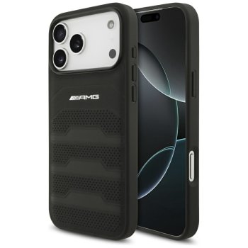 AMG Leather Debossed Lines Logo Phone Case Cover iPhone 17 Pro Max - Black