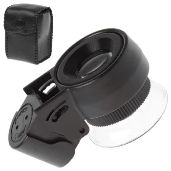 Pocket Jewelry Magnifier 45x with 2 LED and UV Light