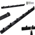 Wall-Mounted Coat Rack with 6 Hooks for Clothes and Towels, 54.5 cm, Black