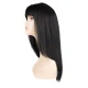 Soulima Long Synthetic Wig with Bangs, Black