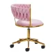 Velvet Swivel Chair 4Rico QS-GW01G for Beauty Salons, Pink