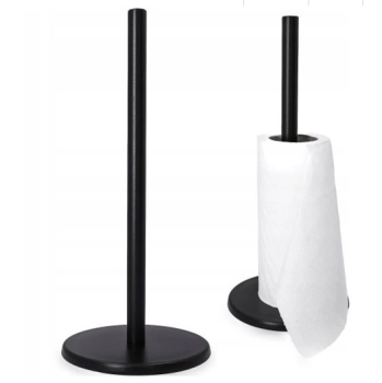 Brīvi stāvošs metāla papīra dvieļu turētājs virtuvei, melns