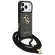 Guess 4G Big Logo Cord Stap Crossbody Phone Case Cover iPhone 17 Pro - Black