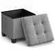 Quilted Storage Ottoman Footrest with Lid 37L, Grey