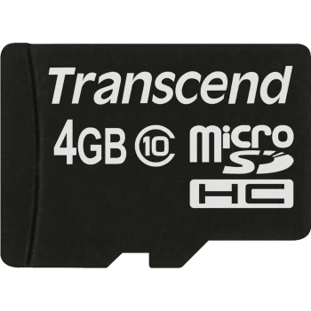 Transcend microSDHC 4GB Class 10 Memory Card with SD Adapter