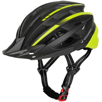 Wozinsky MTB Bike Helmet with Rear USB Light (M, Black/Yellow)