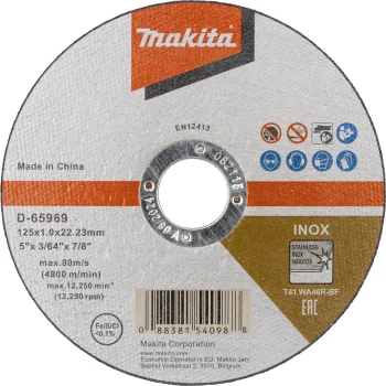Makita D-65969-12 Cutting Disc Set 125x1.2 mm INOX, 12 pcs