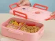 Pink Lunch Box with 3 Compartments and Cutlery