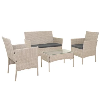 Polyrattan Garden Furniture Set Gardlov 26909, beige
