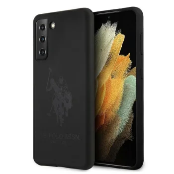 Samsung Galaxy S21 (SM-G991) US Polo Silicone On Tone Case Cover (USHCS21SSLHRTBK), Black