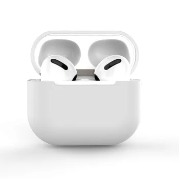 Silikoninis dėklas ausinėms AirPods 2 / AirPods 1, baltas