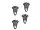 Solar LED Garden Paw Print Lights, 4 Pcs, Black