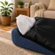 Soft Corduroy Dog and Cat Bed M, 60x45 cm, Blue
