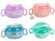 Baby Feeding Bowl and Spoon Set with Lid and Handles for Toddlers
