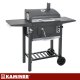 Kaminer Charcoal Grill with Lid and Thermometer, 105x110x50 cm, Black