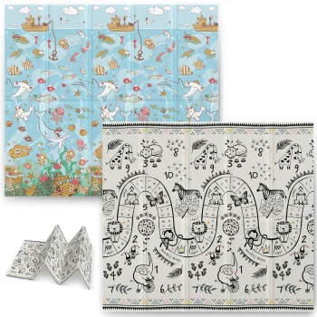 Nukido NK-340 Ocean-Safari Foldable Foam Educational Play Mat 200x180x1cm