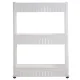 Multi-Level Rolling Storage Cart for Bathroom and Kitchen, White