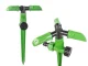 DIVODV Garden Sprinkler on Spike 360° 3-Arm Green