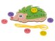 An educational set for sewing button sewing, green hedgehog
