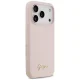 Guess Silicone Script Metal Logo MagSafe Phone Case Cover iPhone 17 Pro - Pink