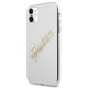 Apple iPhone 12 / 12 Pro 6.1\'\' Guess Vintage Script Gold Case Cover (GUHCP12MKTRSVGO), Transparent